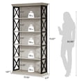 thumbnail image 2 of Finmind 71-inch Tall Bookshelf, 6-Tier Industrial Bookshelves and Bookcases, Freestanding Display Shelves for Living Room, Bedroom, Gray & Black, 2 of 7