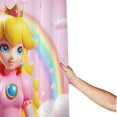 thumbnail image 2 of Cortina de ducha de princesa Peach, juego de cortinas de ducha con dibujos animados encantadores para niños, niñas, dormitorio universitario, baño, accesorios de decoración de bañera a prueba de agua, 2 of 8