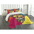 thumbnail image 3 of Ambesonne Sugar Skull Quilted Bedspread Set 3 Pcs, Colorful Calavera, Queen Size, Multicolor, 3 of 5