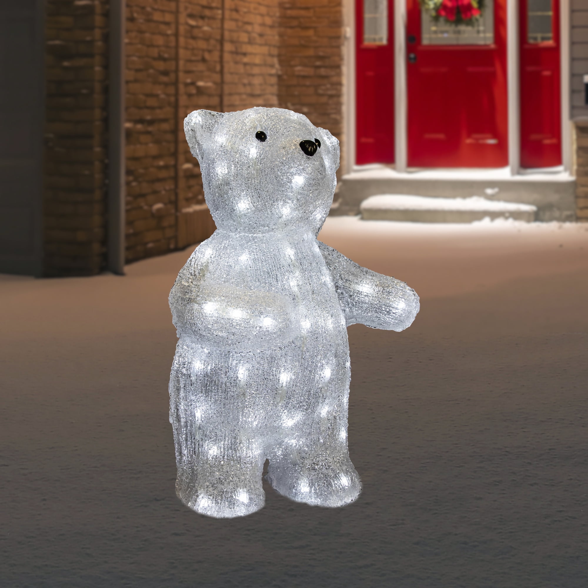 16.5" LED Lighted Commercial Grade Acrylic Polar Bear Outdoor Christmas Decoration