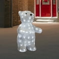 thumbnail image 3 of 16.5" LED Lighted Commercial Grade Acrylic Polar Bear Outdoor Christmas Decoration, 3 of 8