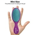 thumbnail image 3 of Olivia Garden OG Brush Detangler, pocket-size, perfect for travel and on-the-go, removable cushion, scalp hugging shape massages the scalp, for wet or dry hair, for women, men and children, Purple, 3 of 5
