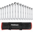 thumbnail image 1 of Towallmark 14 Piece Metric Ratcheting Wrench Set, 72-Tooth Chrome Vanadium Steel Wrenches, With Storage Bag, Ideal For Auto Repair Garage DIY Projects, 1 of 9