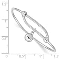 thumbnail image 3 of 925 Sterling Silver Adjustable Rhodium Plated Polished Jingle Bell Bangle Bracelet 11.5mm Wide Cuff Bracelet for Women, 3 of 4