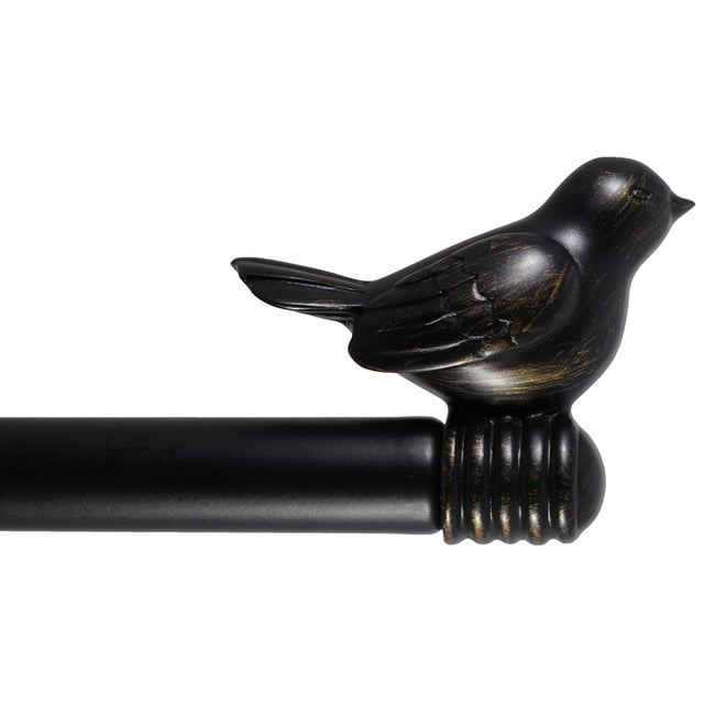 Rideau de Traitement de Fenêtre Ajustable Décoratif Mignon 3/4 Pouces Ensemble de Tringle Simple, 28 Pouces à 48 Pouces - Or Brûlé