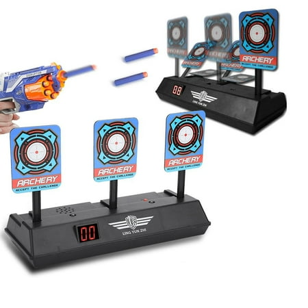 WALFRONT Electric Scoring Target Automatic Restore Accessory Auto Reset Shooting Digital Target for Soft Bullet Gun Toy, Intelligent Light Sound Effect Scoring Targets Toys for Boys and