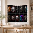 thumbnail image 5 of Floral Garden Grid with Skull Portraits Backgrounds Distinct, Spooky Gothic for Gothic Decor Fans, Dark Art Decor, Christmas Gift, Tapestry Wall Hanging for Bedroom and Dorm, 5 of 7