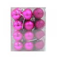 thumbnail image 1 of Bolas navideñas rosa intenso, adornos navideños, 24 unidades irrompibles, bolas colgantes para árbol de Navidad, decoración de fiesta, bolas navideñas esmeriladas, mate y brillantes, 3 cm., 1 of 6