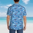 thumbnail image 6 of Daiia Blue Fish Hawaiian Shirt for Men Gentle Cotton Regular Short Sleeve Casual-XX-Large, 6 of 9