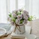 thumbnail image 1 of Flores artificiales con pequeño jarrón de cerámica. Variedad de flores de seda artificial. Decoración de mesa ideal para fiestas en casa, oficina o bodas., 1 of 7
