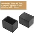 16 Pcs Rectangle Rubber Chair Leg Covers, Black Chair Leg Caps