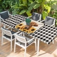thumbnail image 2 of Yellow Sunflowers Yak Table Cloths for 8 Foot Rectangle Tables, Black White Checkered Rustic Buffalo Patio Waterproof Elastic Fitted Tablecloths, Washable Rectangular Table Cover for Camping, 2 of 8