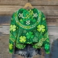 thumbnail image 7 of Aobny Women's Holiday Blouses St Patrick's Graphic Blouses Crew Neck Pullover Green Long Sleeve Women Shirt,S, 7 of 7