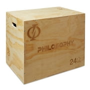 Philosophy Gym 3 in 1 Wood Plyometric Box - 30" x 24" x 20" Jumping Plyo Box for Training and Conditioning