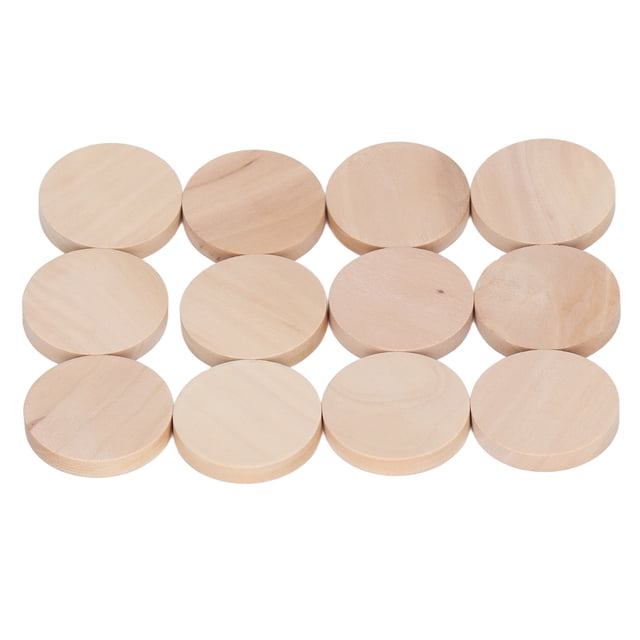 Pièces de Bois Rondes, 50 Pcs Pièces de Bois Rondes Copeaux de Bois Ronds Tranches de Bois Naturel Qualité de Confiance