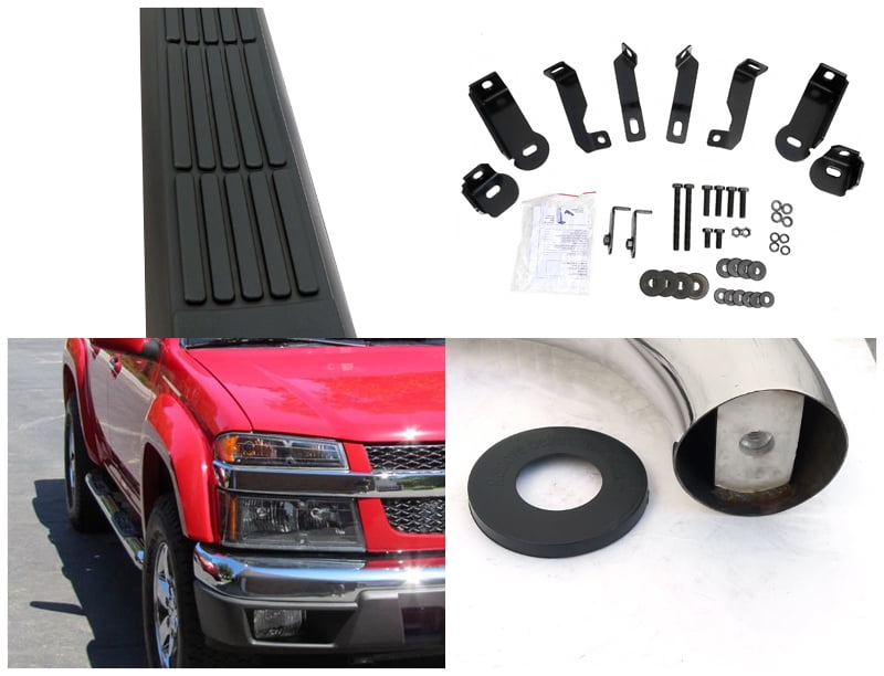 For 2004-2013 Colorado Canyon Crew Cab Step Rail Running Boards Nerf Bars Black