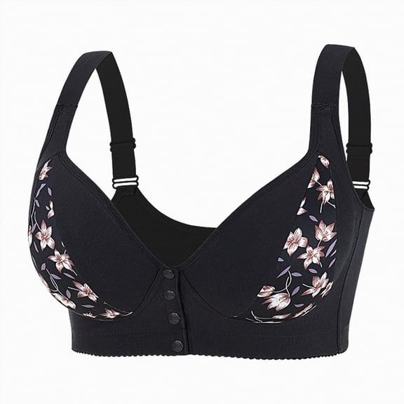 Kpoplk Women's Wireless Bra, Oh So Light T-Shirt Bras for Women, ComfortFlex Fit, Foam Cups, Single or Multipack Size 52D,Black