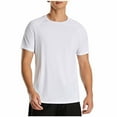 thumbnail image 2 of DJDLJWCJ Mens T Shirts, Elastic Stretch Solid Crewneck T Shirts for Men Muscle Summer Short Sleeve Shirt White XL, 2 of 6
