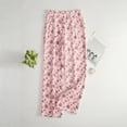thumbnail image 2 of Women's Star Print Plush Pajama Pants, Elastic Waist with 2 Pockets, Fuchsia Pink, Size XXXL, 2 of 5