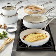 Denmark Tools for Cooks 10 Piece Monaco Nonstick Aluminum Cookware Pots Pans Set, White