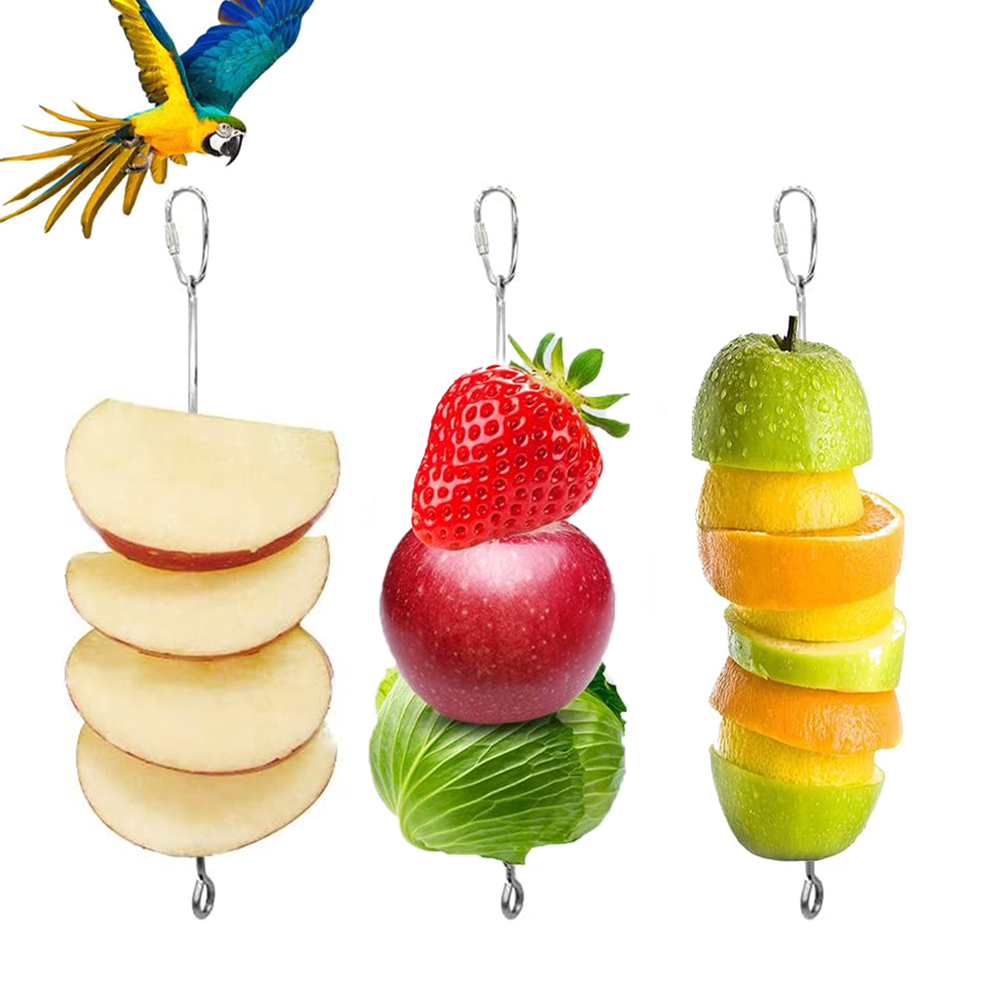 Ugerlov 3PCS Bird Cage Feeder，Bird Food Holder,Bird Cage Food Holder Parrot Fruit Vegetable