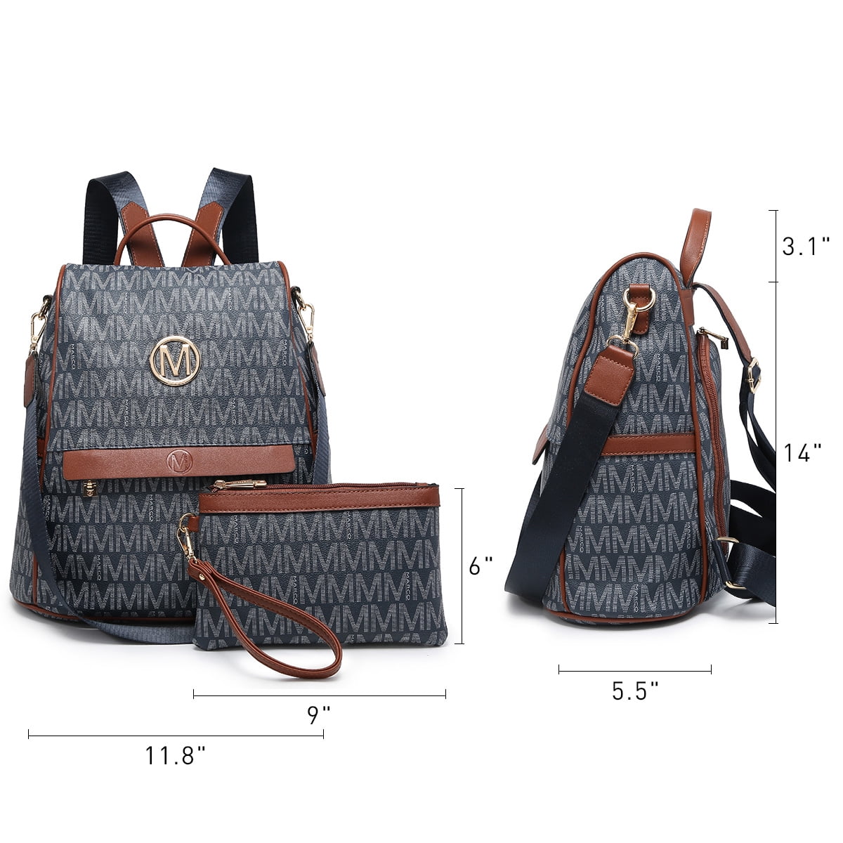 MKP Woman Leather Backpacks Handbags Anti-theft Travel School Books Bag Lady Shoulder Purse