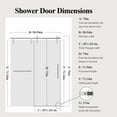 thumbnail image 4 of Dranite 54" X 76" Frameless Sliding Shower Door, 5/16 inch thick Water Repellent Glass Shower Door, 4 of 9