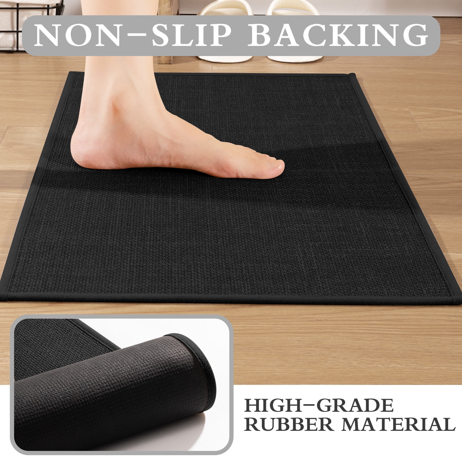ChakmeOne 5 Piece Bathroom Rug Set Thin Super Absorbent Non Slip Machine Washable Bath Mat with Rubber Backing for Shower Tub Floor & Toilet