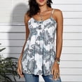 thumbnail image 4 of DPTALR Women's Casual Print Button Round Neck Sleeveless Slingback Tops, 4 of 7