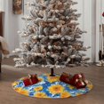 thumbnail image 6 of Balery Ocean Wave Sunflower Printed Christmas Tree Skirt , Merry Christmas Party Christmas Tree Decoration,Adjustable Tree Skirt-48", 6 of 8
