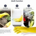 thumbnail image 3 of Topfit Reusable Household Dishwashing Cleaning Latex Gloves, Cotton Lining, Kitchen Gloves Yellow (3 Pairs) (Medium), 3 of 7