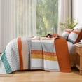thumbnail image 3 of Juego de edredón WONGS BEDDING naranja con rayas bohemias, tamaño king, 3 of 7