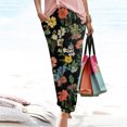 thumbnail image 2 of Women's Wide Leg Pants Print Harem Trousers Slip On Trousers Boho Beach Trousers Lightweight Casual Loose Trousers With Pockets Stretch Dress Casual Flowy Palazzo Pants Women, 2 of 7