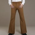 thumbnail image 2 of Men's Vintage Flare Bell Bottom Pants Casual Slim Fit Trousers Wide Leg Casual Formal Daily Wear Pants Mens Casual Pants with Pockets, 2 of 5