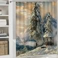 thumbnail image 5 of Winter Theme Shower Curtain Sets with Rugs 4pcs Lakeside Snow Scene Bathroom Decor Set Waterproof Shower Curtain Non-Slip Rugs Toilet Rugs Bath Mats Bathroom Curtains Shower Set 71 x 71 Inch, 5 of 5