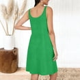 thumbnail image 3 of Ohufall Women's Dress Loose Sling Solid Color Knee-Length Dress Casual Vacation Comfort Dress, 3 of 6