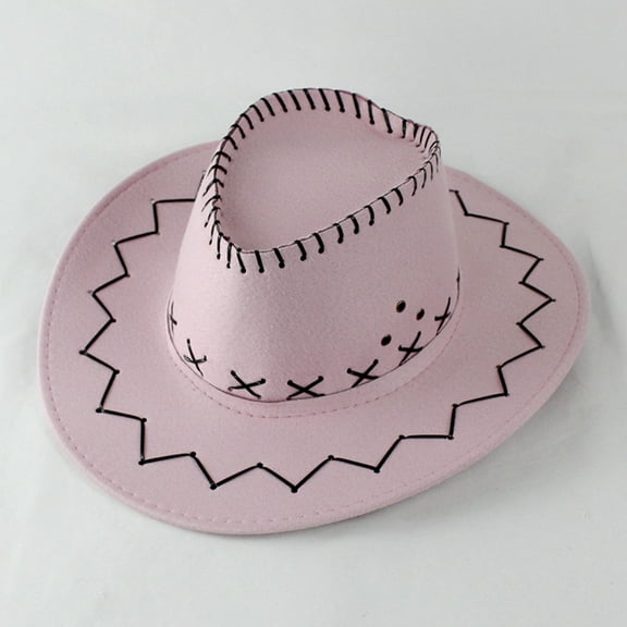 RTKFRFLM Kids Western Cowboy Hat Wide Brim Suede Sun Hat Toddler Outlander Rancher Hat for Party or Travel