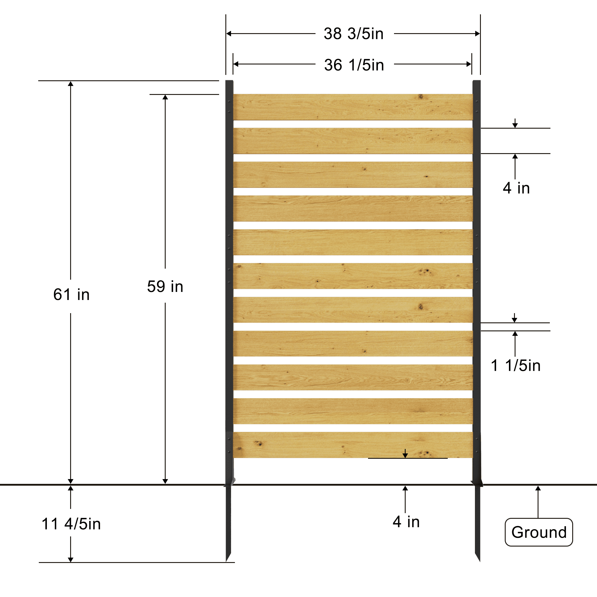 Leumius 72.8"H x 38.5"W Single Panel Wood Privacy Screen,Weather Resistant Outdoor Privacy Fence,Enclosure Screen for Pool Equipment,Trash Cans & Air Conditioner Units,1 Panel