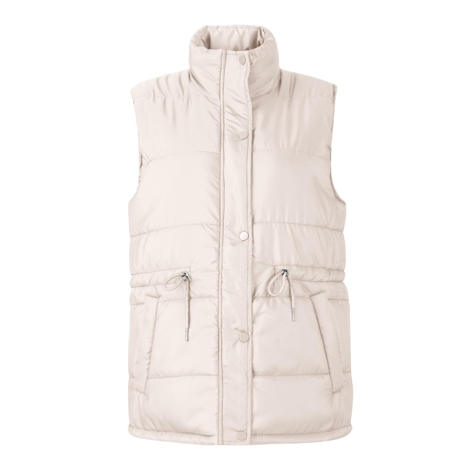 Zedker Women's Puffer Vest Hooded Running Vests Slim Fit Fleece Sleeveless Lightweight Jacket Fall Winter