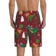 thumbnail image 3 of Naloa Dinosaur Christmas Happy New Year Men's Short Pajama Pants, Lounge Comfort Shorts with Elasticized Waistband and Side Pockets - Small, 3 of 9