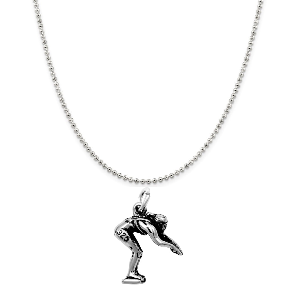 16, 18 or 20 Chain Raposa Elegance Sterling Silver Flip Flops Charm Necklace