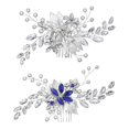 thumbnail image 1 of Wedding Hair Comb Pearls Bridal Hair Accessories for Women 2Pcs Rhinestone, 1 of 1