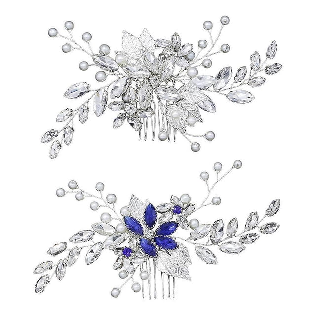 Wedding Hair Comb Pearls Bridal Hair Accessories for Women 2Pcs Rhinestone