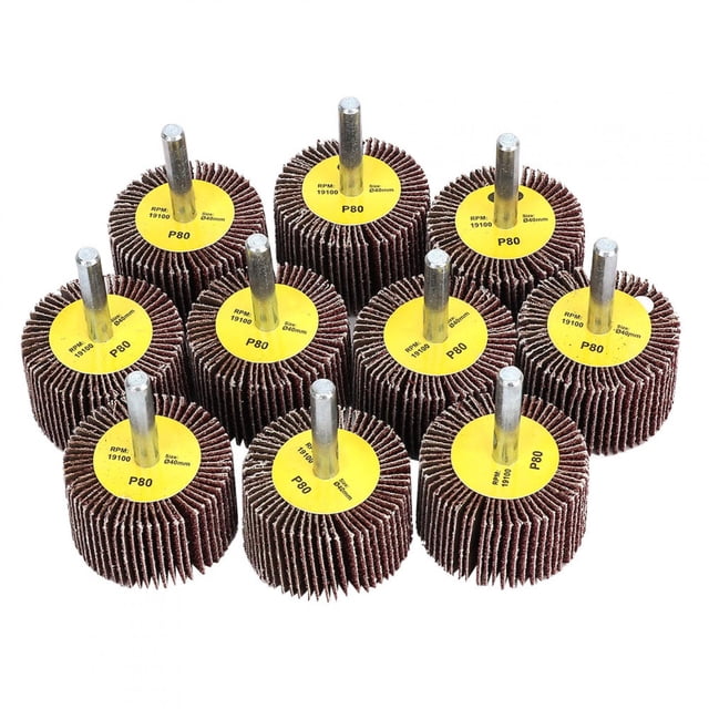 10 piezas de disco de lijado para pulir y lijar, disco de lija con vástago de 6 mm, 40 x 25 x 6 mm