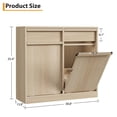 thumbnail image 6 of TROPOW Tilt Out Trash Cabinet, Modern Hidden Freestanding Garbage Can & Laundry Hamper, Pet Proof Tilt-Out Trash Bin Cabinet with Drawer for Kitchen, Dining Room, Laundry, Living Room, 6 of 7