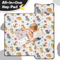thumbnail image 4 of Multicolor Cat and Yarn White Pattern Teens Toddler Nap Mat with Pillow, Sleeping Mat Bag for Preschool Daycare 59"x22", 4 of 6