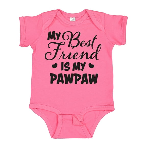 Inktastic My Best Friend is My Pawpaw with Hearts Boys or Girls Baby Bodysuit