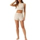 thumbnail image 2 of Conjunto de pijama de punto waffle para mujer INSPIRE CHIC, top sin mangas y pantalones cortos, conjunto de lounge a juego, sudadera corta con bolsillos, talla L, caqui, 2 of 6