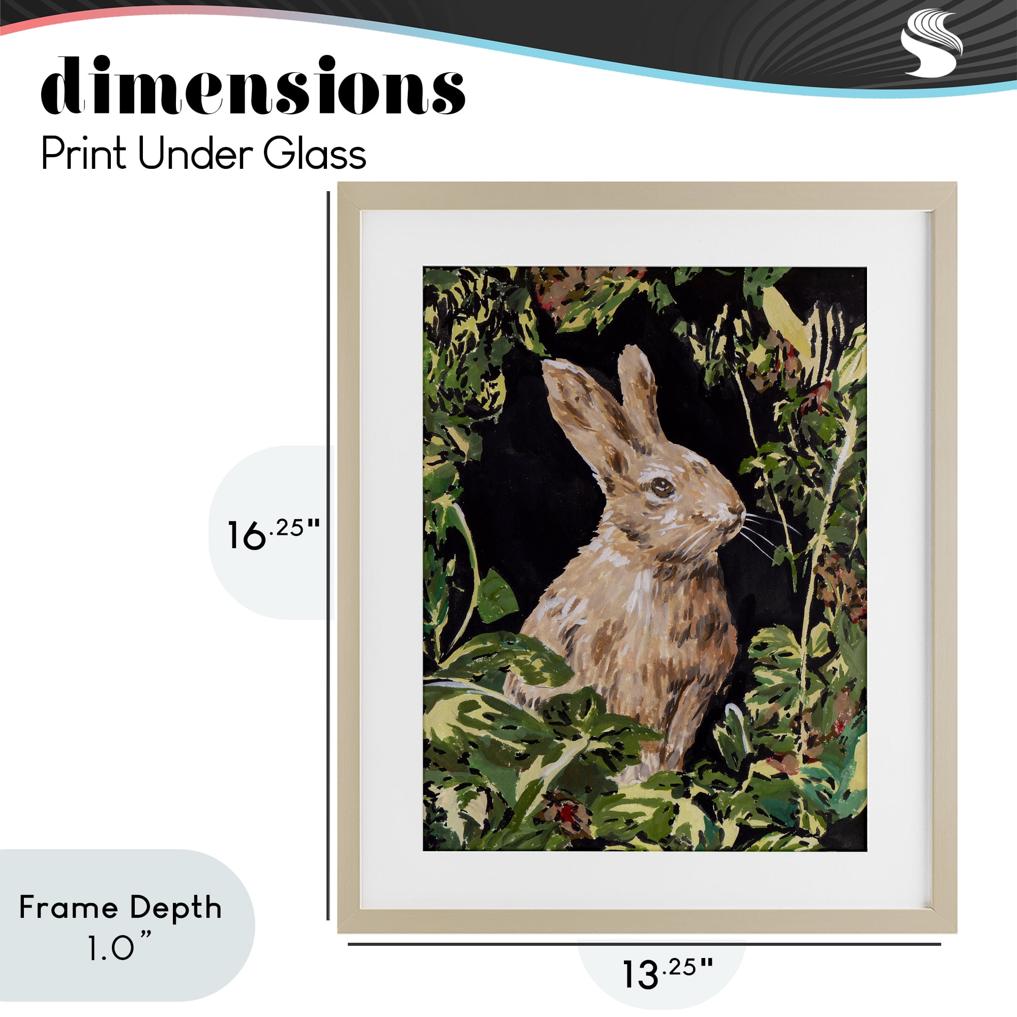 Stupell Industries Wreathed Botanicals Rabbit Birch Framed Print Under Glass, design by Melissa Wang