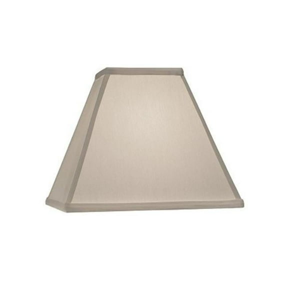 Stiffel ST172 4 x 8 x 8 in. Ivory Shadow Hardback Tapered Square Lamp Shade with Brass Top Ring